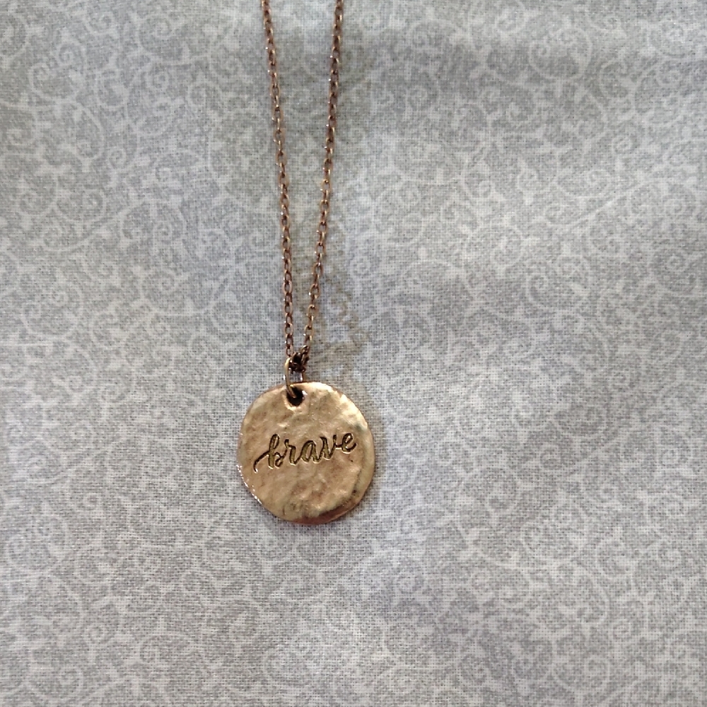 Gold 'Brave' Pendant Necklace